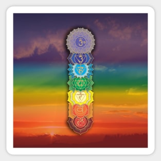 Mandala 7 Chakras with Rainbow Sky Sticker